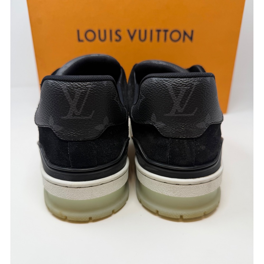 Louis Vuitton Trainer Sneaker Black Monogram Size 9 US 8 LV - Picture 5 of 10